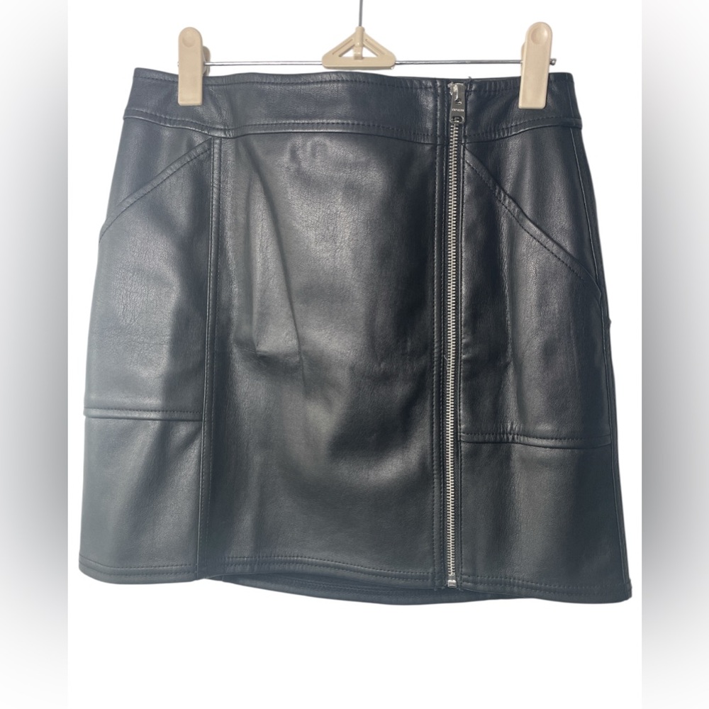 Express Vegan Black Leather Mini Skirt